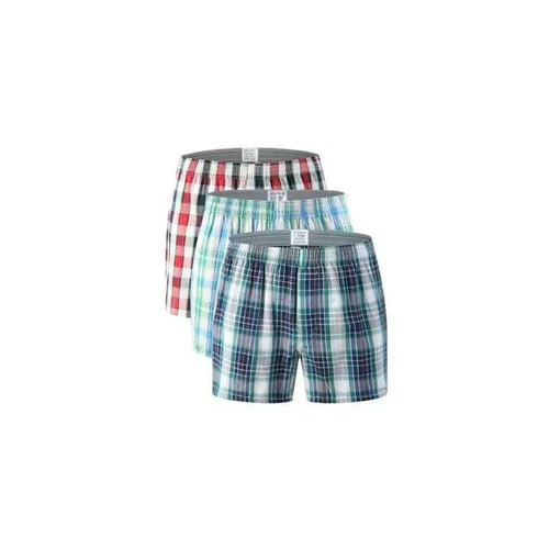 3pack mens cotton checkered boxers