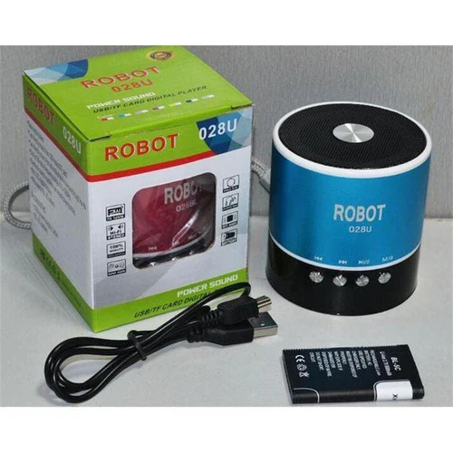 Robot Bluetooth Rechargeable Mini Speaker With Mp3,TF Card & FM Radio - Blue